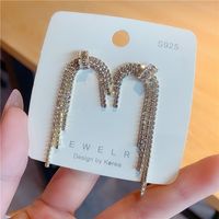 1 Pair Simple Style Bow Knot Inlay Alloy Rhinestones Drop Earrings main image 5