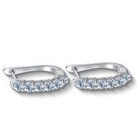 Elegant U Shape Sterling Silver Gra Inlay Moissanite Earrings main image 3