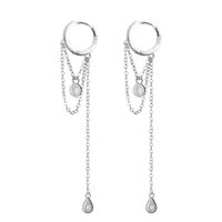 1 Pair Simple Style Water Droplets Inlay Sterling Silver Zircon Drop Earrings sku image 1