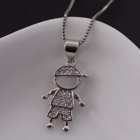 Ig Style Simple Style Commute Cartoon Character Copper Gold Plated Zircon Necklace In Bulk sku image 4