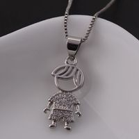 Ig Style Simple Style Commute Cartoon Character Copper Gold Plated Zircon Necklace In Bulk main image 4
