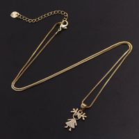 Ig Style Simple Style Commute Cartoon Character Copper Gold Plated Zircon Necklace In Bulk main image 3