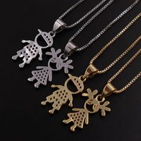 Ig Style Simple Style Commute Cartoon Character Copper Gold Plated Zircon Necklace In Bulk main image 7
