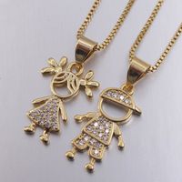 Ig Style Simple Style Commute Cartoon Character Copper Gold Plated Zircon Necklace In Bulk main image 8