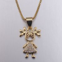 Ig Style Simple Style Commute Cartoon Character Copper Gold Plated Zircon Necklace In Bulk main image 9