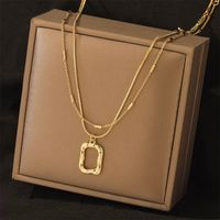 Casual Solid Color Stainless Steel Pendant Necklace In Bulk main image 6