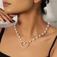 Simple Style Heart Shape Alloy Patchwork Pendant Necklace main image 1
