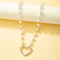 Simple Style Heart Shape Alloy Patchwork Pendant Necklace main image 4