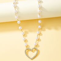 Simple Style Heart Shape Alloy Patchwork Pendant Necklace main image 3