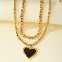Retro Heart Shape Alloy Patchwork Women's Pendant Necklace main image 3