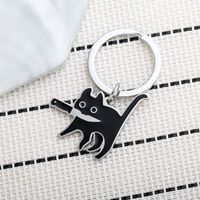 Cute Cat Stainless Steel Unisex Bag Pendant Keychain main image 1