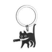 Cute Cat Stainless Steel Unisex Bag Pendant Keychain sku image 1