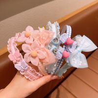 Cute Flower Bow Knot Cloth Lace Hair Band main image 3