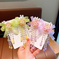 Cute Flower Plastic Cloth Resin Tassel Hair Clip main image 4