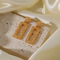 1 Pair Simple Style Oval Rectangle Plating Copper 18k Gold Plated Silver Plated Drop Earrings main image 5