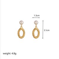 1 Pair Simple Style Oval Rectangle Plating Copper 18k Gold Plated Silver Plated Drop Earrings sku image 1