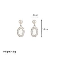 1 Pair Simple Style Oval Rectangle Plating Copper 18k Gold Plated Silver Plated Drop Earrings sku image 2