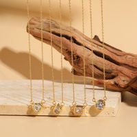 Luxurious Heart Shape Copper 14k Gold Plated Zircon Pendant Necklace In Bulk main image 4