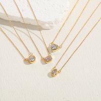 Luxurious Heart Shape Copper 14k Gold Plated Zircon Pendant Necklace In Bulk main image 3