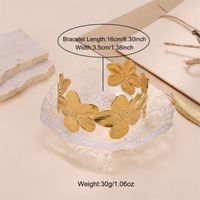 Luxurious Flower Butterfly Stainless Steel Plating Bangle main image 5