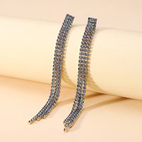 1 Pair Retro Lady Simple Style Geometric Rhinestone Metal Artificial Gemstones Women's Earrings sku image 6
