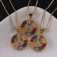 جديد الماس الماس الزركونيوم 26 إلكتروني قلادة بسيطة الزركون الإنجليزية قلادة الجملة Nihaojewelry main image 3