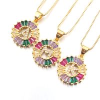 جديد الماس الماس الزركونيوم 26 إلكتروني قلادة بسيطة الزركون الإنجليزية قلادة الجملة Nihaojewelry main image 1