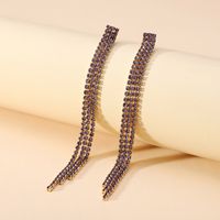 1 Pair Retro Lady Simple Style Geometric Rhinestone Metal Artificial Gemstones Women's Earrings sku image 4