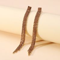 1 Pair Retro Lady Simple Style Geometric Rhinestone Metal Artificial Gemstones Women's Earrings sku image 9