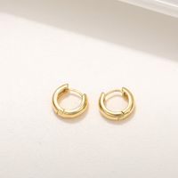 1 Pair Simple Style C Shape Plating Inlay Copper Zircon Hoop Earrings Ear Studs sku image 2