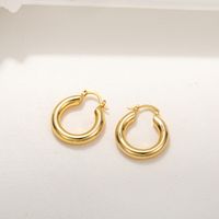 1 Pair Simple Style C Shape Plating Inlay Copper Zircon Hoop Earrings Ear Studs sku image 11