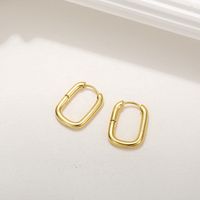 1 Pair Simple Style C Shape Plating Inlay Copper Zircon Hoop Earrings Ear Studs sku image 6