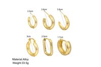 1 Pair Simple Style C Shape Plating Inlay Copper Zircon Hoop Earrings Ear Studs main image 3
