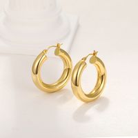 1 Pair Simple Style C Shape Plating Inlay Copper Zircon Hoop Earrings Ear Studs sku image 12
