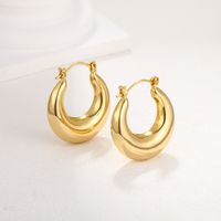 1 Pair Simple Style C Shape Plating Inlay Copper Zircon Hoop Earrings Ear Studs sku image 13