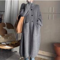 Women's Sweater Long Sleeve Sweaters & Cardigans Pocket Button Casual Solid Color main image 1