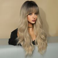 Women's Simple Style Casual Street High Temperature Wire Centre Parting Long Curly Hair Wigs sku image 1