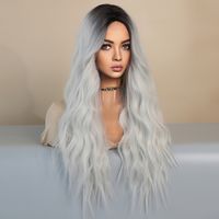 Women's Simple Style Casual Street High Temperature Wire Centre Parting Long Curly Hair Wigs sku image 2