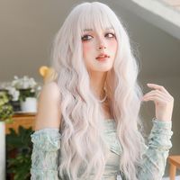 Unisex Cute Lolita Sweet Casual High Temperature Wire Air Bangs Long Curly Hair Wigs main image 5