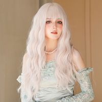 Unisex Cute Lolita Sweet Casual High Temperature Wire Air Bangs Long Curly Hair Wigs main image 4