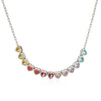 Sweet Heart Shape Copper Inlay Zircon Bracelets Necklace sku image 4