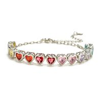 Sweet Heart Shape Copper Inlay Zircon Bracelets Necklace sku image 2