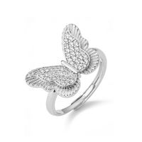 Simple Style Butterfly Copper Inlay Rhinestones Open Rings sku image 6