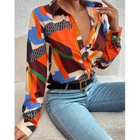 Women's Blouse Long Sleeve Blouses Printing Button Casual Vintage Style Printing main image 3