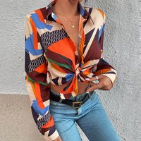 Women's Blouse Long Sleeve Blouses Printing Button Casual Vintage Style Printing main image 5
