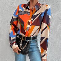 Women's Blouse Long Sleeve Blouses Printing Button Casual Vintage Style Printing main image 2