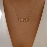 Simple Style Shiny Letter Rhinestones Alloy Wholesale Pendant Necklace sku image 1
