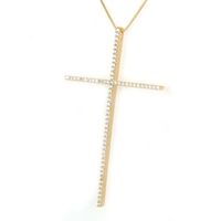 Simple Style Cross Copper Plating Inlay Zircon Gold Plated Pendant Necklace main image 6