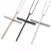Simple Style Cross Copper Plating Inlay Zircon Gold Plated Pendant Necklace main image 10