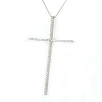 Simple Style Cross Copper Plating Inlay Zircon Gold Plated Pendant Necklace sku image 2